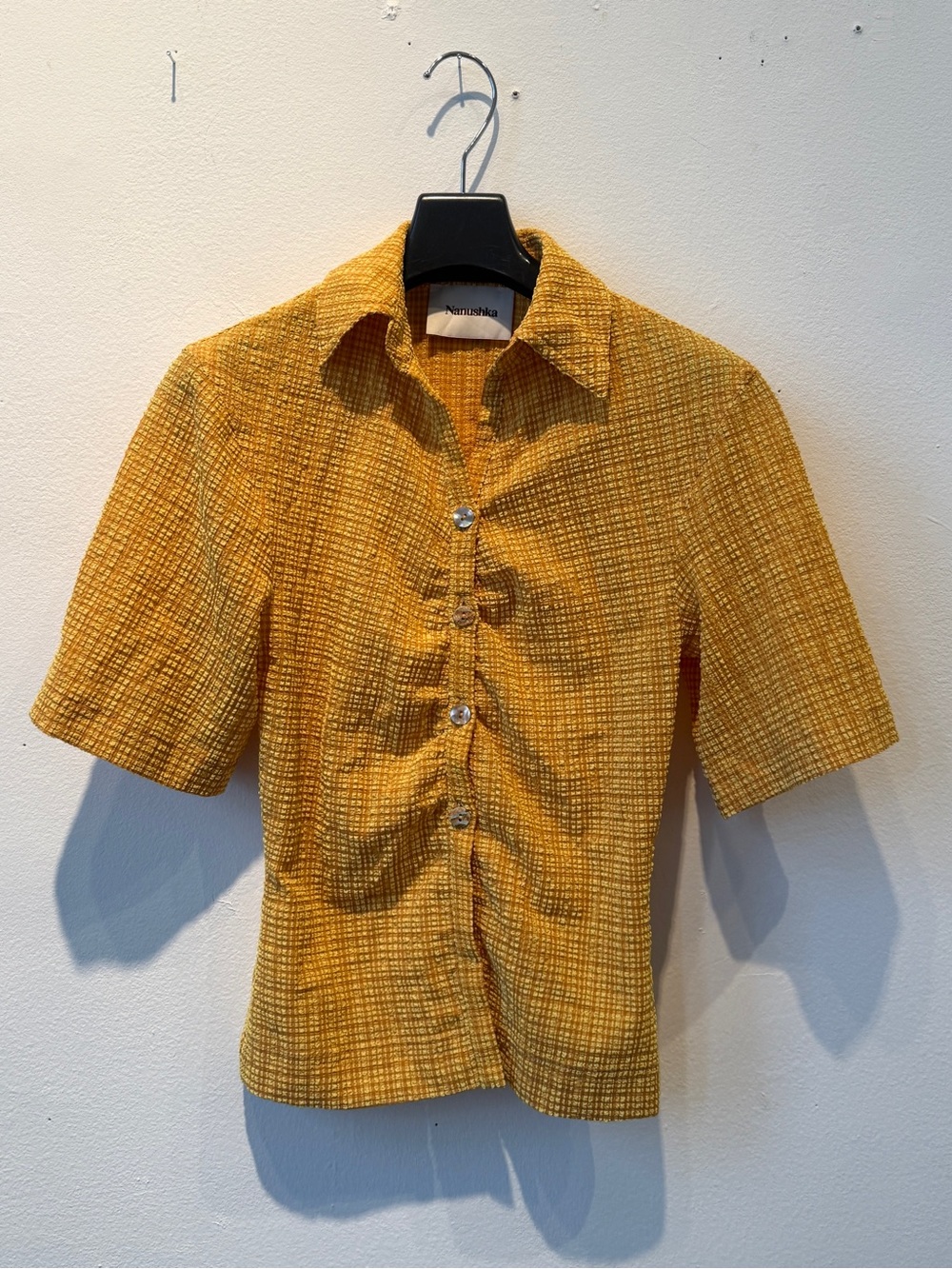 Nanushka Staff Checked Seersucker Shirt